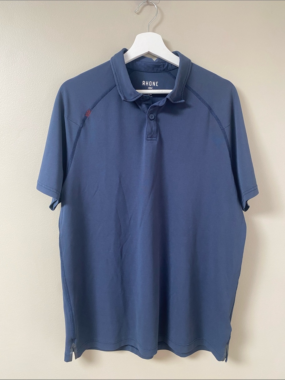 Rhône blue short sleeve sleeve polo short size large